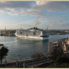 cruiseliner in the grand harbour valletta