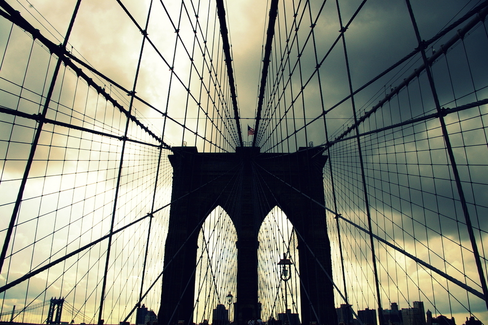 Cruzando el puente de brooklyn