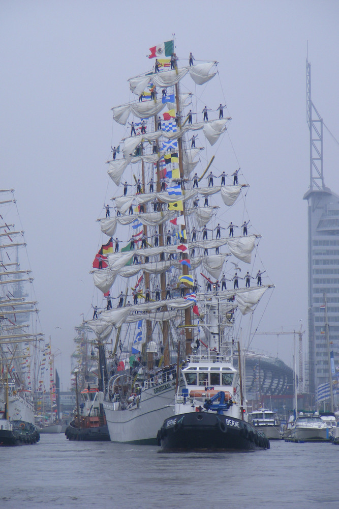 Cuauhtémoc beim Anlegen