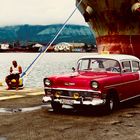 Cuba-Oldtimer m Schiff