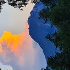 Cumuluswolke im Abendrot über dem Moléson/Kanton Fribourg,Schweiz