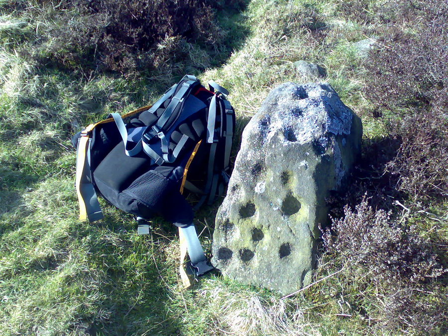 Cup marked boulder, Eyam Moor, Derbyshire