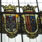 Cúpula vidriada edificio de Correos. Valencia. Detalle escudo de Sevilla