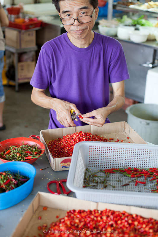 cutting chillies