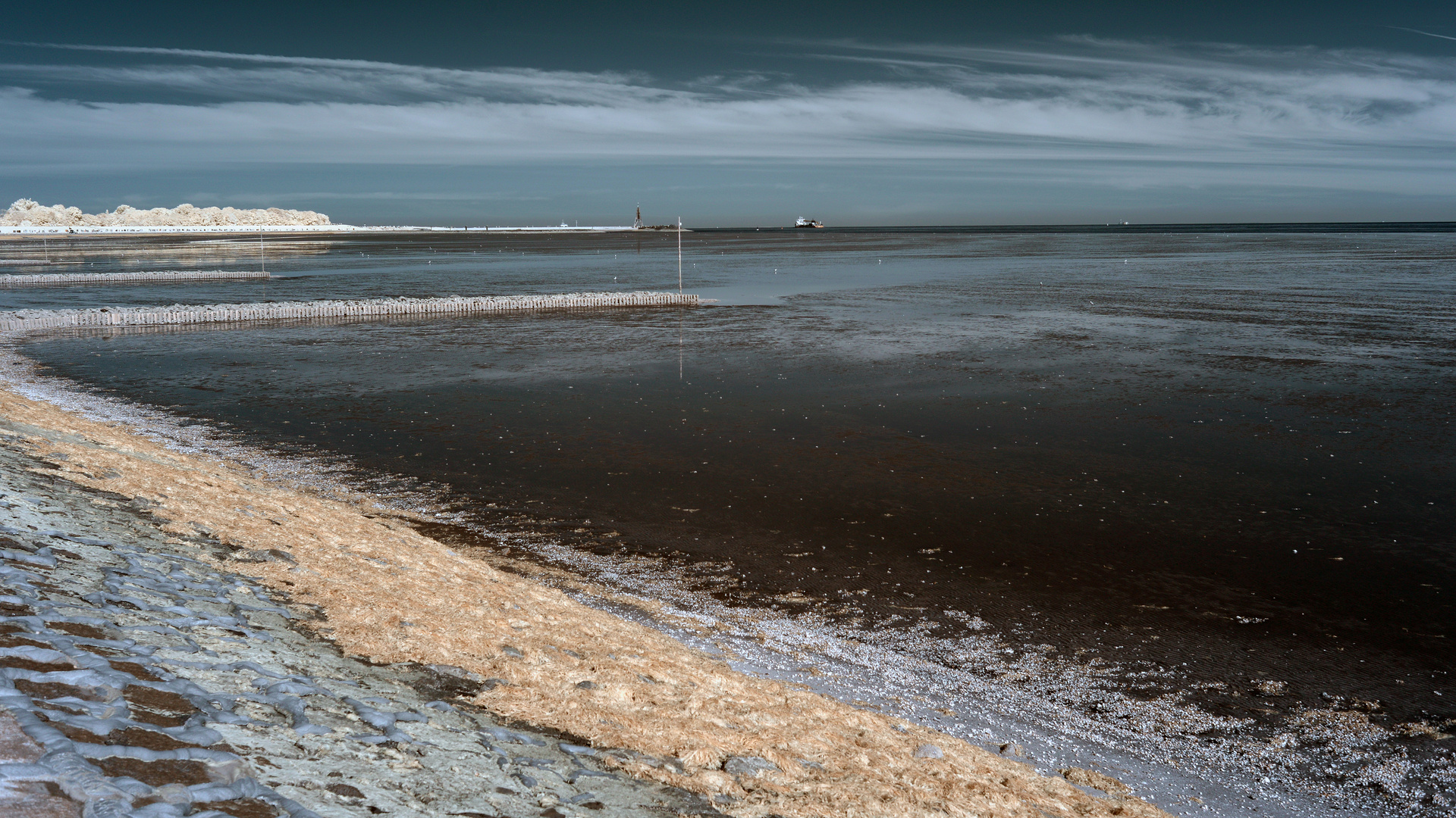 Cuxhaven, Grimmershörner-Bucht mit Kugelbake