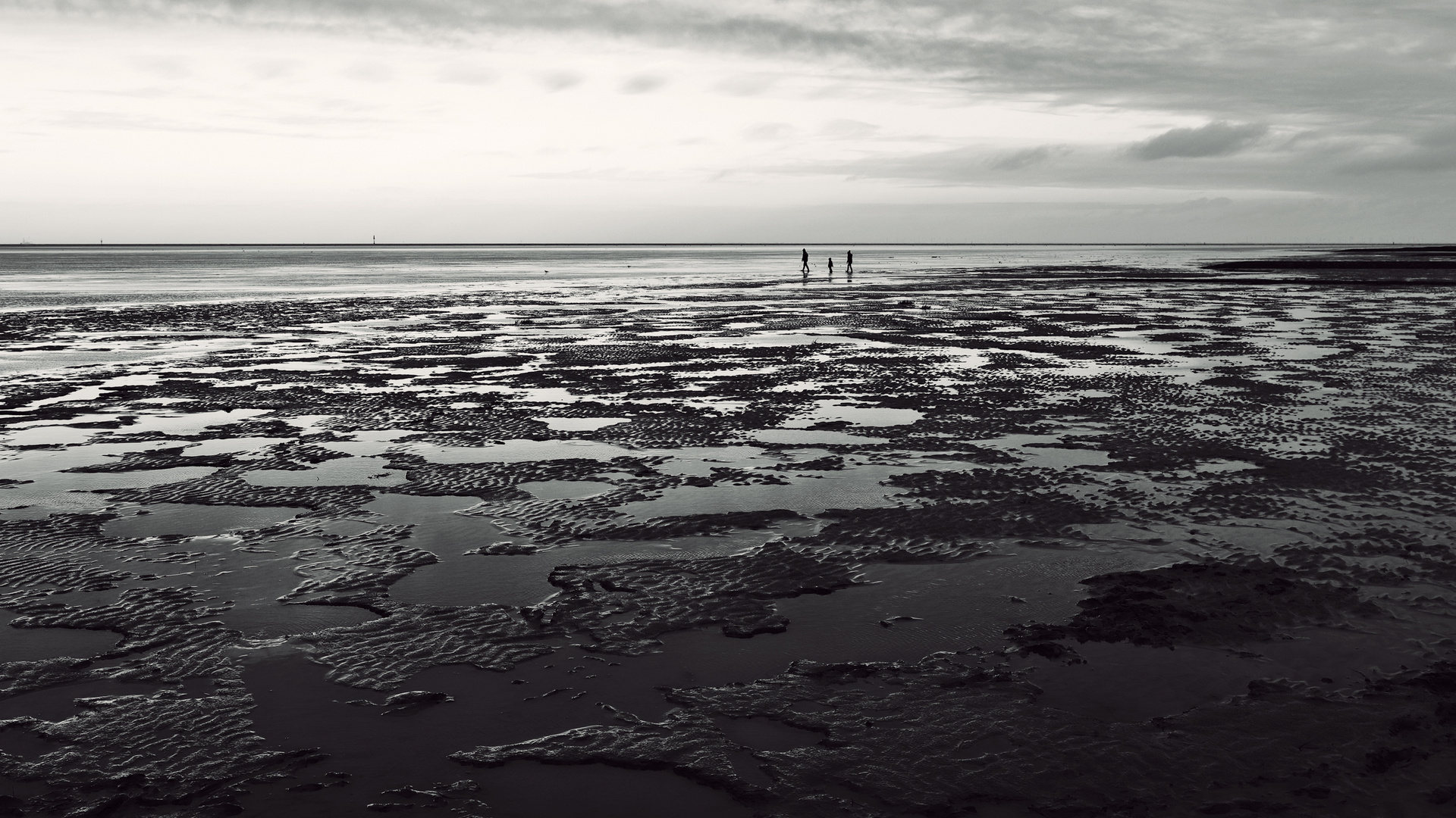 Cuxhaven im Winter, Küste, Strand und Watt