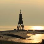 Cuxhaven - Kugelbake mit Segelschiff ( nicht bearbeitet )