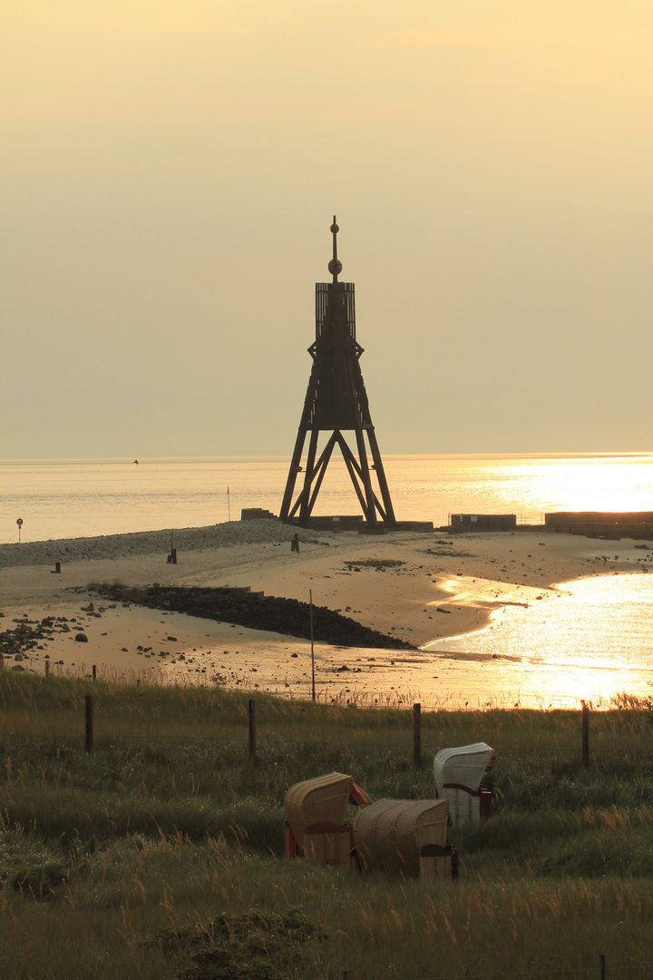 Cuxhaven - Kugelbake mit Strandkörbe ( nicht bearbeitet )