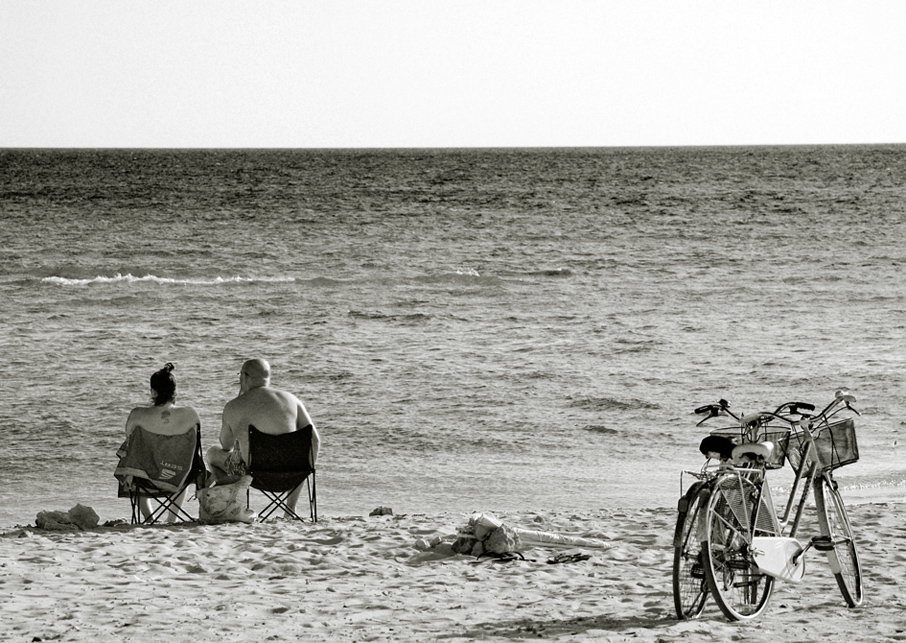 Cycling on the beach