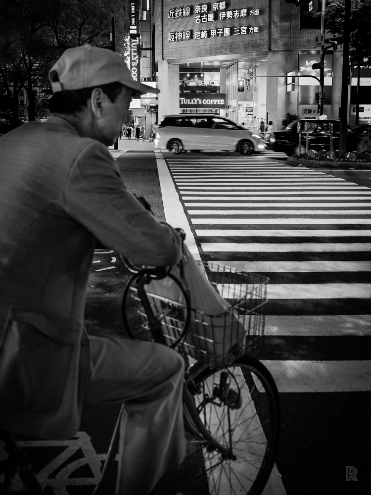 Cyclist at night