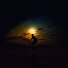 Cyclist at sunset