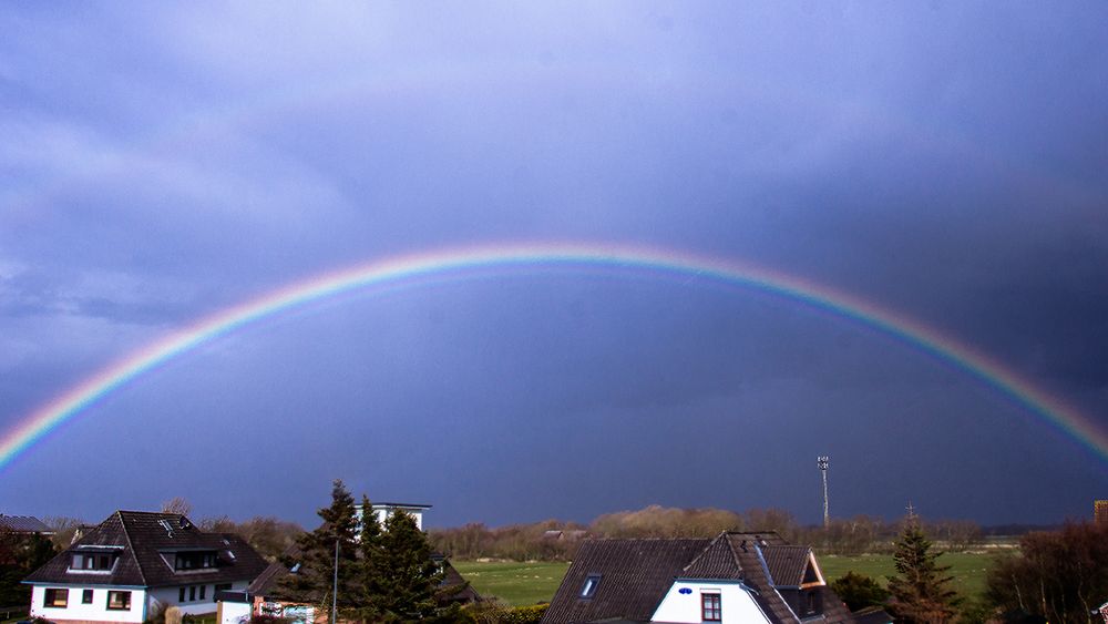 Doppelter Regenbogen in SPO / Nordsee von Zauberseelen Fotografie