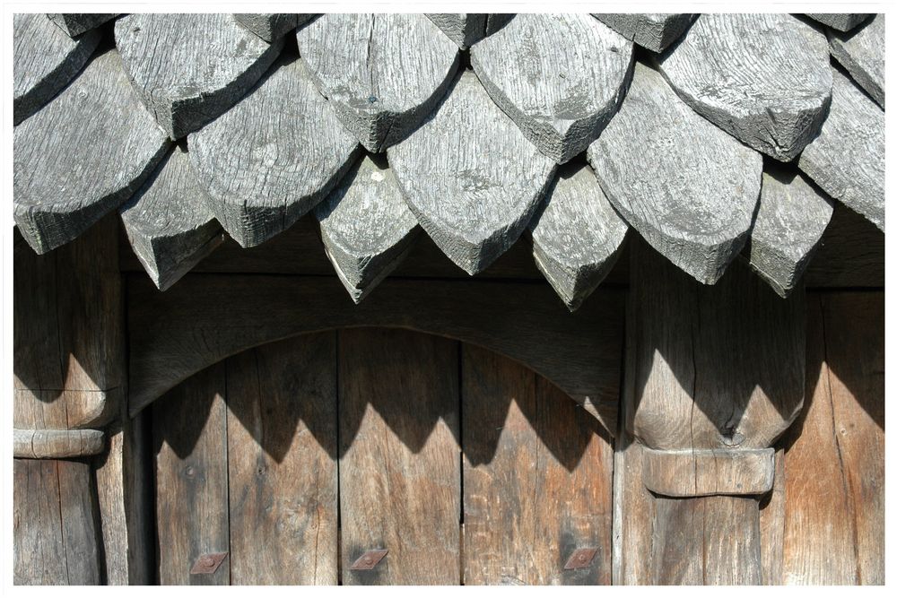 Dach aus Holzschindeln