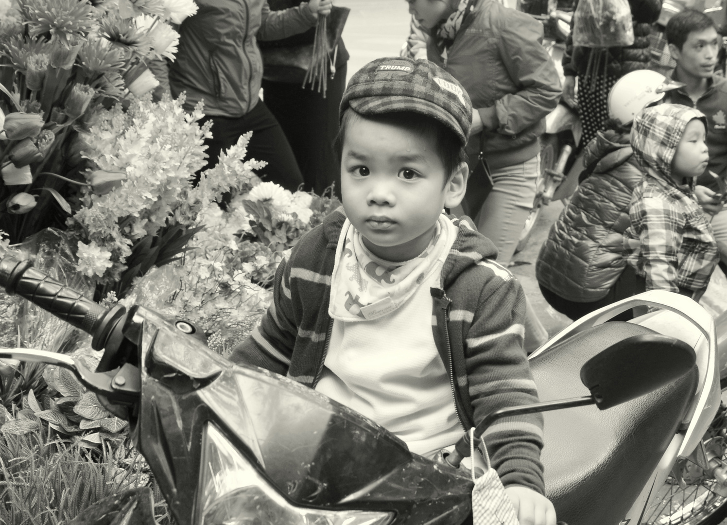 Daddy's scooter, in the streets of Hanoi.