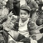 Daddy's scooter, in the streets of Hanoi.