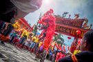 kilin lion dance in chinese new year 2020 before covid pandemic by tizbrotosudarmo