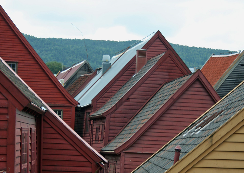 Dächer von Bergens Altstadt, Norwegen