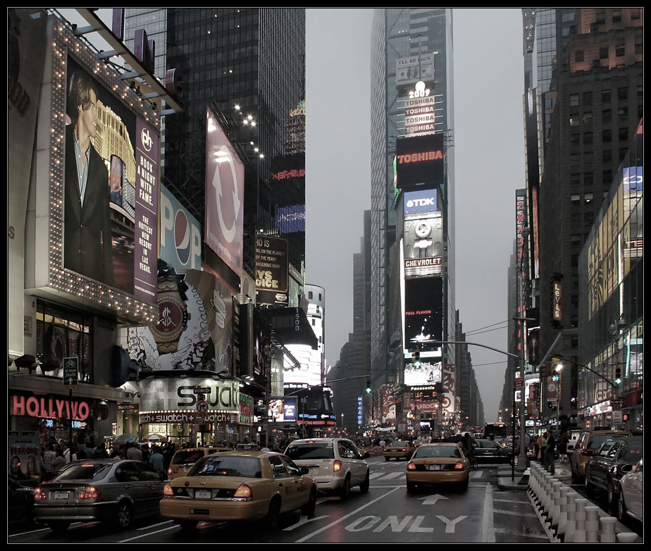 Dämmerung am Time Square