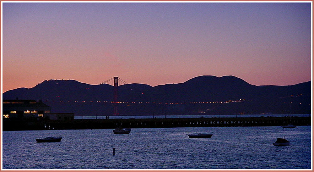 Dämmerung in der San Francisco Bay