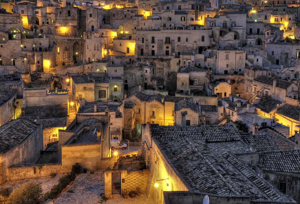 Dämmerung in Matera, Apulien