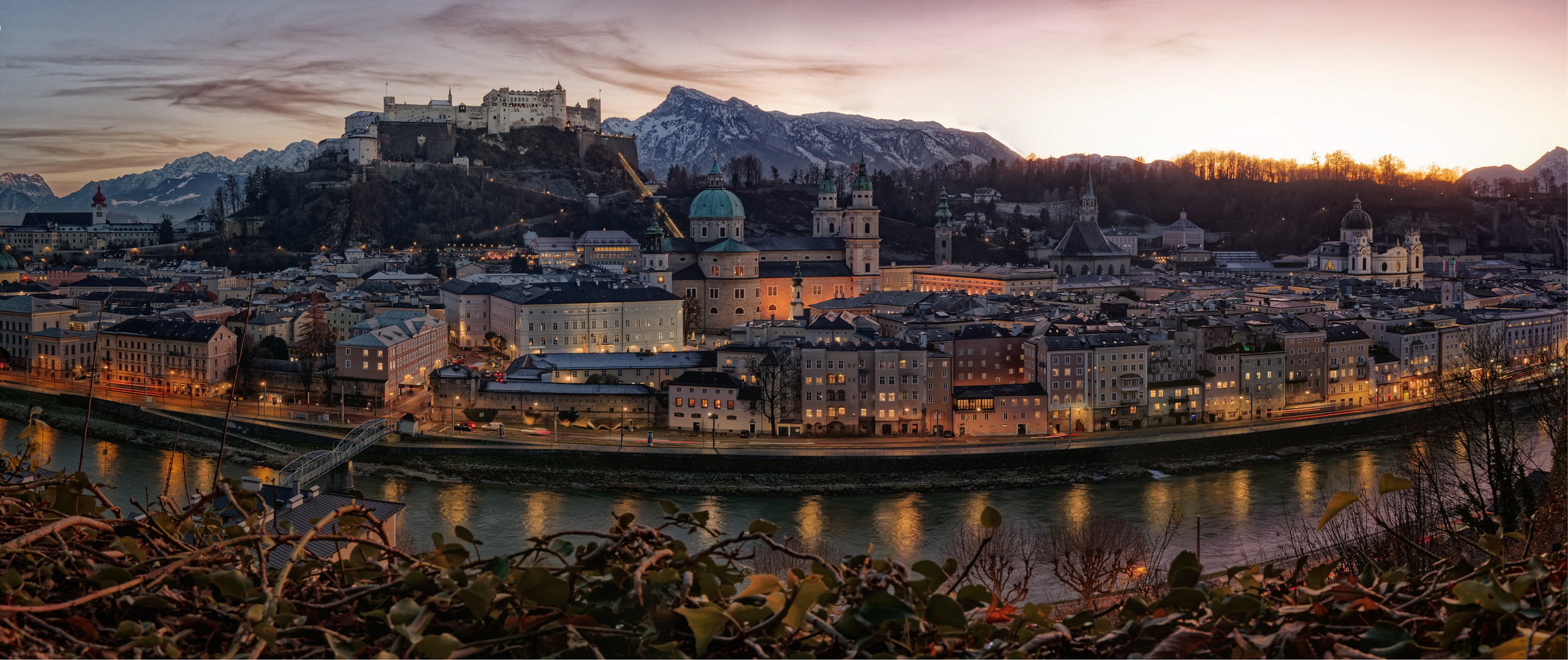 Dämmerung über Salzburg