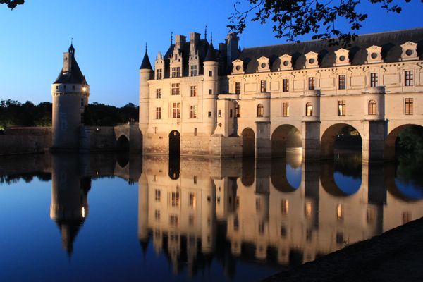 Dämmerung über Schloss Chenonceau