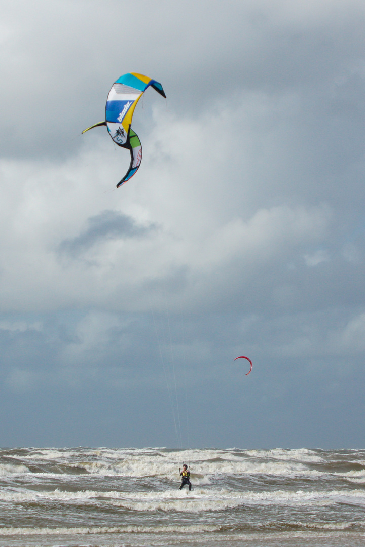 Dänemark 2015, Rømø, Wind- und Kitesurfer