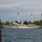 Dänische Königliche Yacht Dannebrog April 2012 im Hafen Kopenhagen