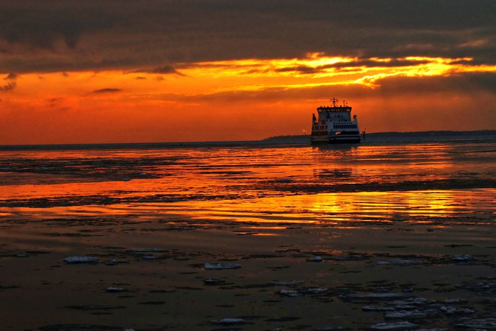 Dagebüll an einem Winterabend