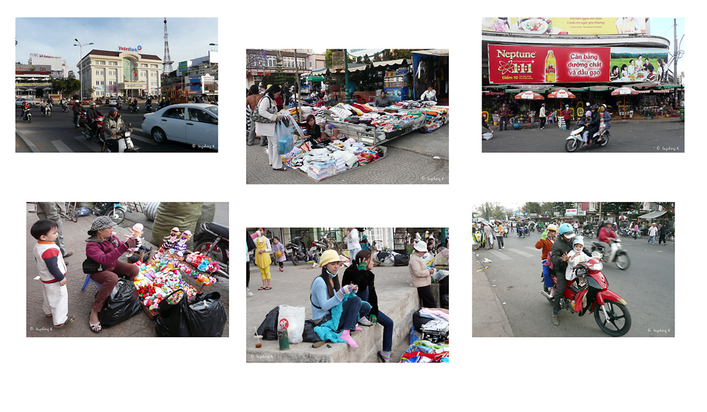 Dalat - Straßenszenen rund um die große Markthalle