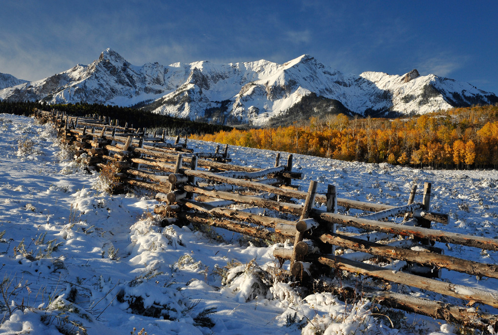 Dallas Divide fence im Schnee