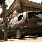 Damaged car in Baghdad