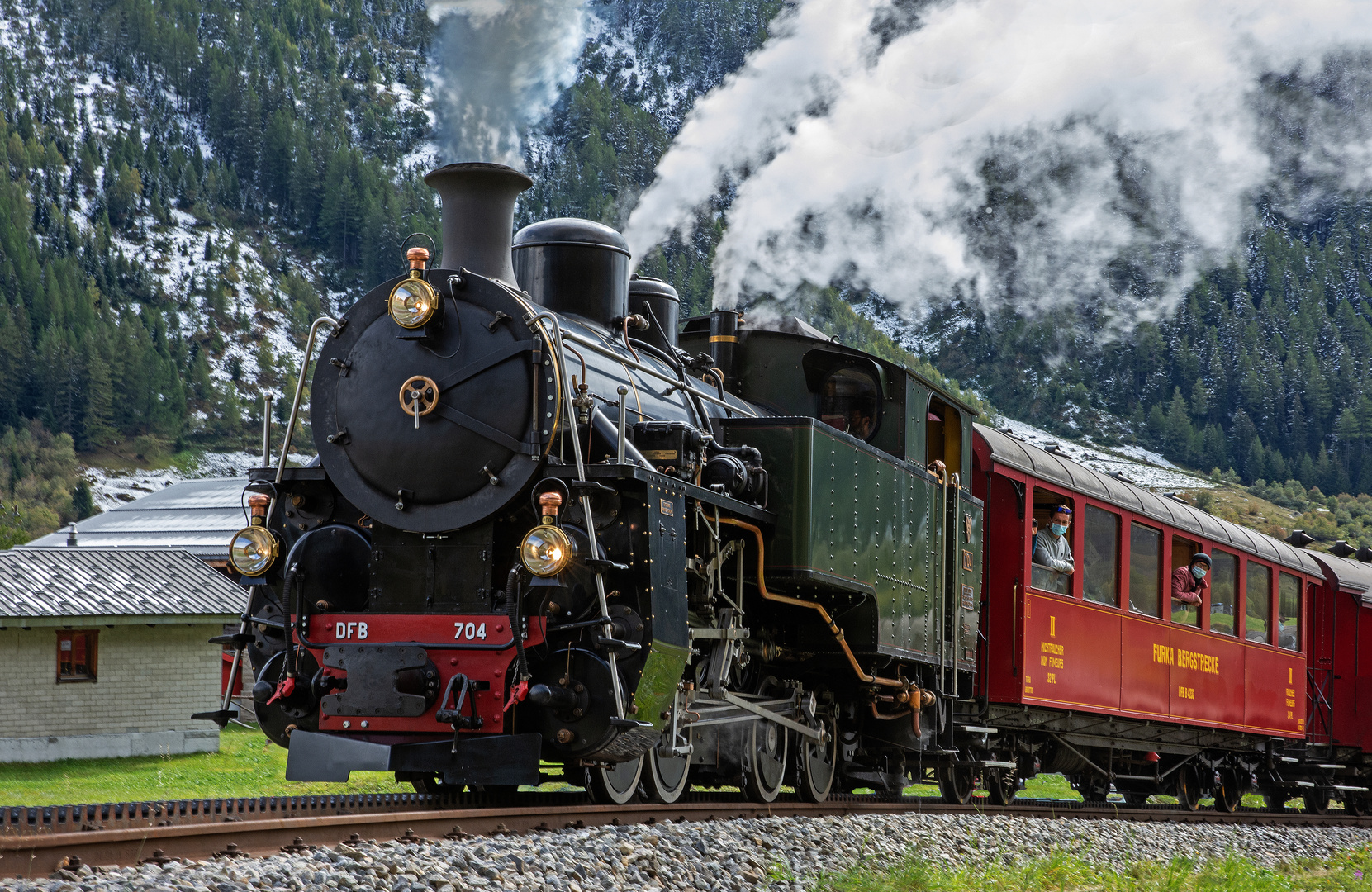 Dammpfbahn Furka Bergstrcke Lok 4  in Oberwald