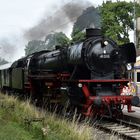 Dampf auf der Ammertalbahn im Bf Egling an der Paar 23.7.2023