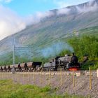 Dampf auf der Erzbahn bei Mitternachtsonne 3