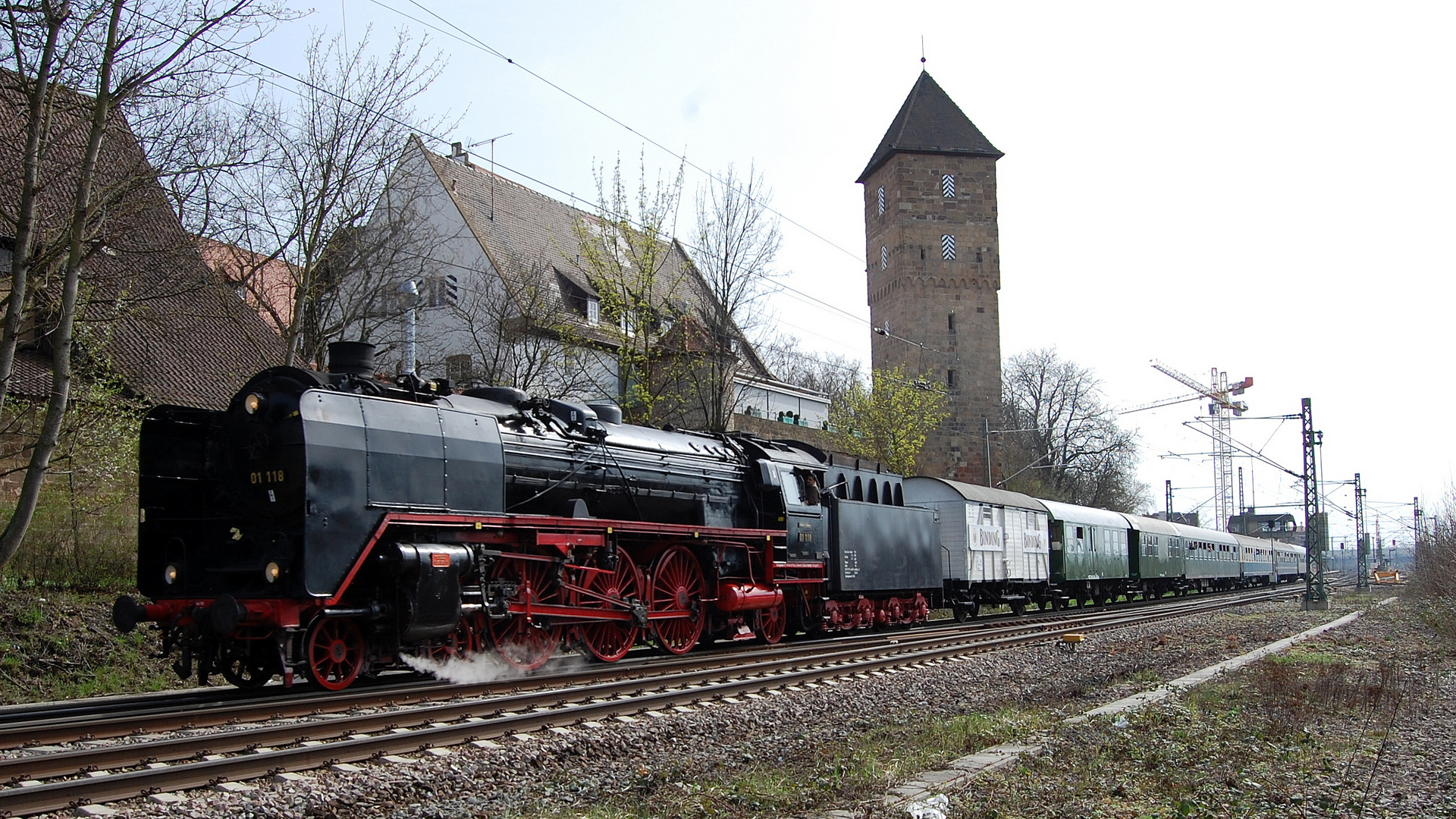 Dampf auf der Neckartalbahn in Neckarsulm 3.4.2016