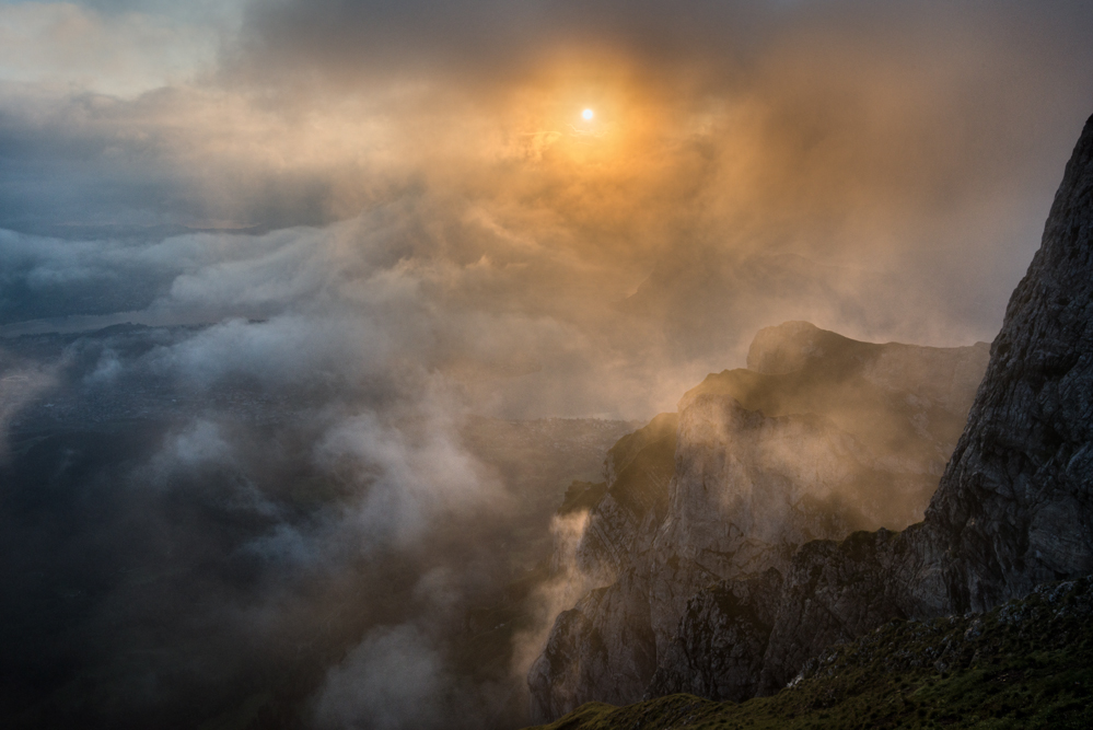 dampfende Berge