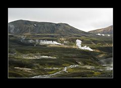 Dampfende Landschaft