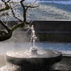 Dampfender Brunnen im Winter