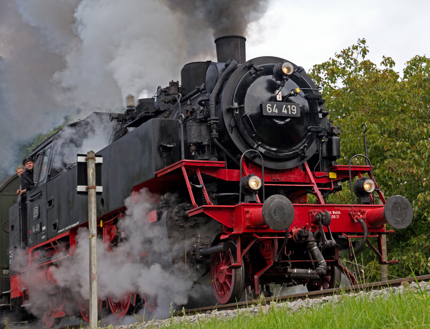 Dampflock 64419 auf der Fahrt nach Welzheim 23. 9. 2012