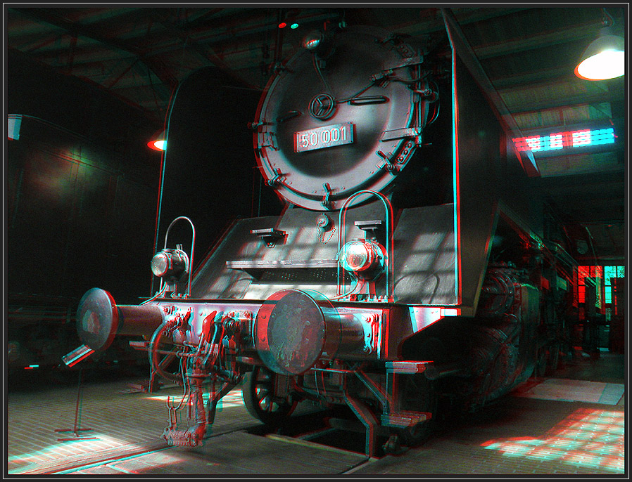 Dampflok 3D - Anaglyphe