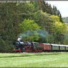 Dampflok 52 8195-1 mit einem Dampfspektakel Sonderzug in der Eifel, 28.04.2018