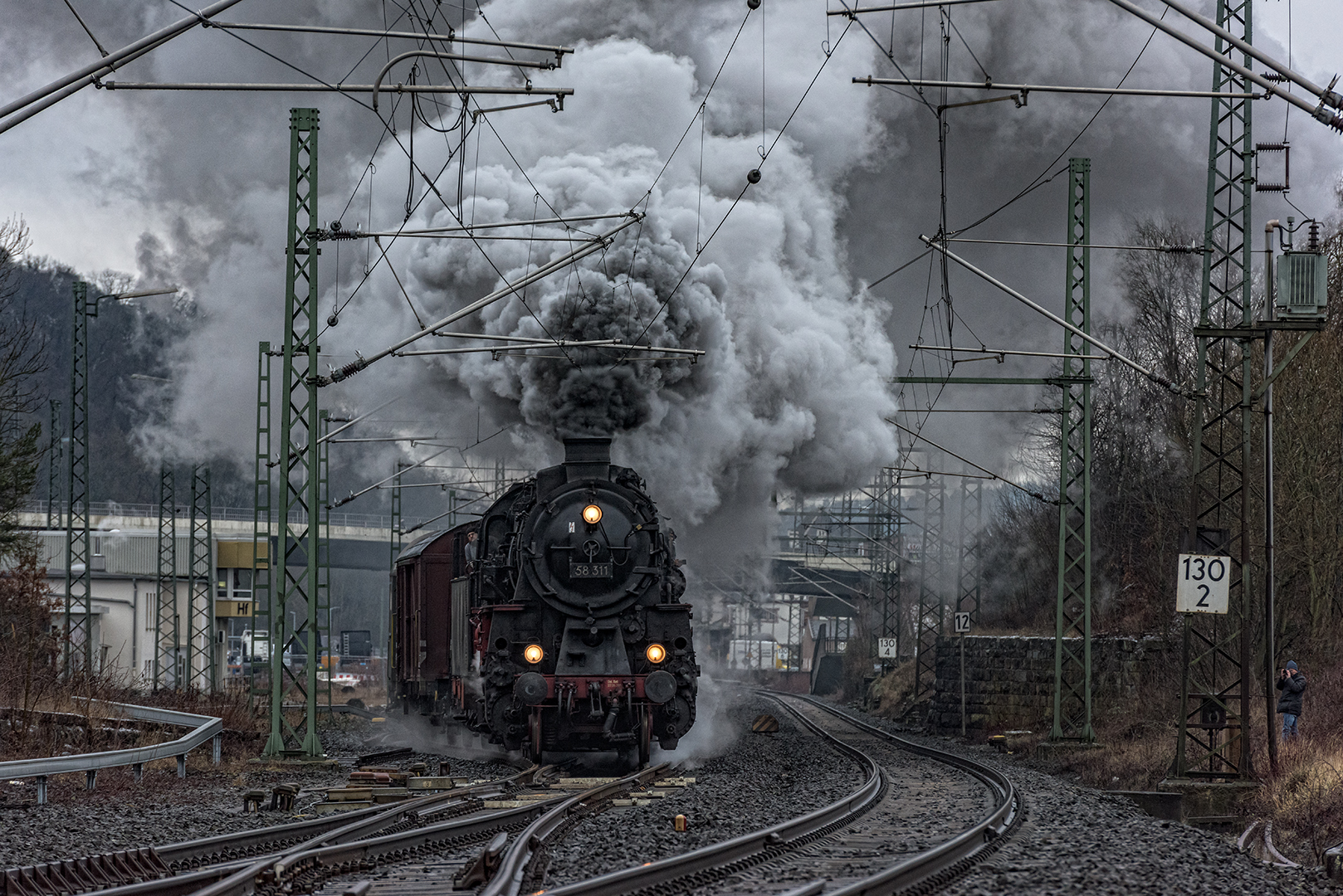 Dampflok 58 311 verlässt Herborn