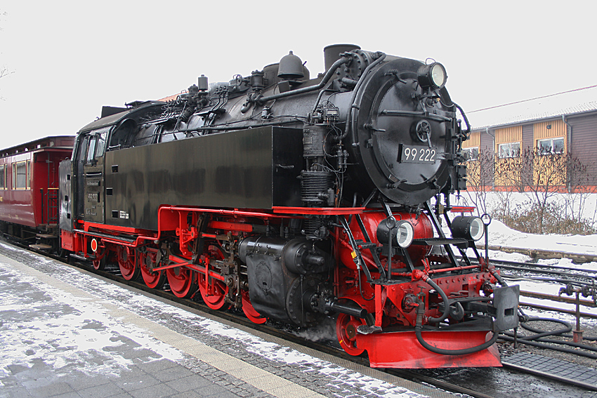 Dampflok 99 222 der Harzer Schmalspurbahnen