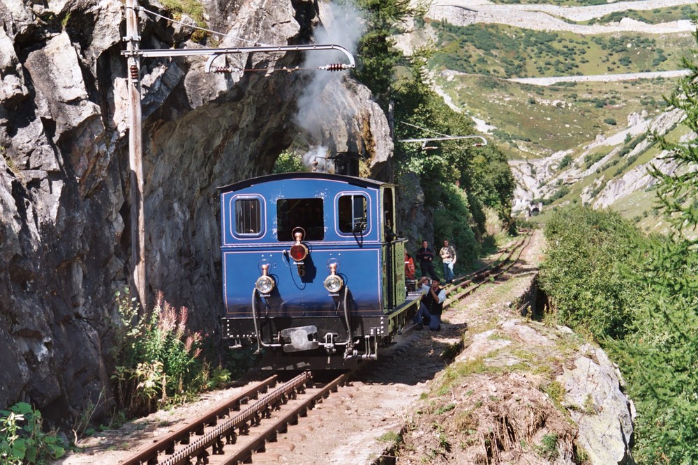 Dampflok an der berühmten Felsnase