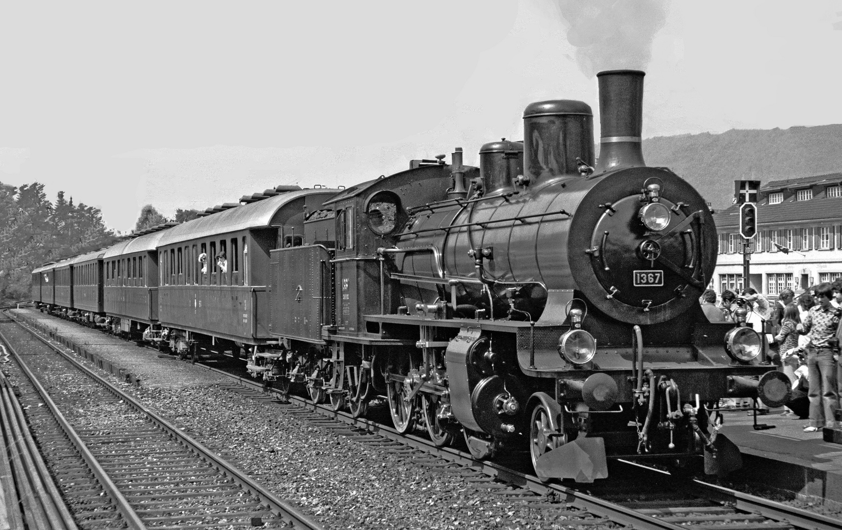 Dampflok B 3-4 1367 SBB Sissach 28.08.1978 