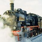 Dampflok BR 38 1772 in Warstein mit Rheingold Zug - Analoge Fotografie - ca. 1985