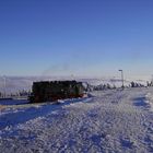 Dampflok Harzer Schmalspurbahn rangiert zur Talfahrt