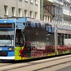 Dampflok-Motiv auf Rostocker Straßenbahn