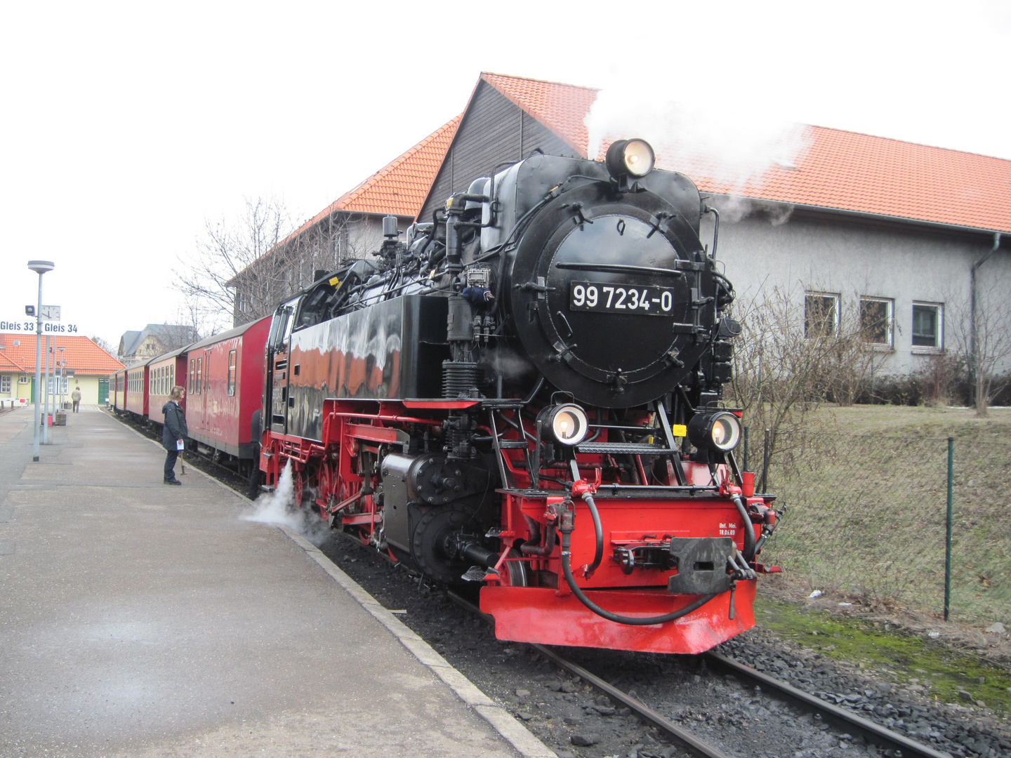 Dampflokomotive 997234-0 Harzquerbahn im Bahnhof Wernigerode